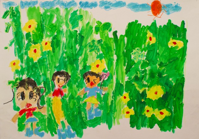 高橋 彩花（石脇北保育園５才児）「ケナフの森はたのしいよ」
