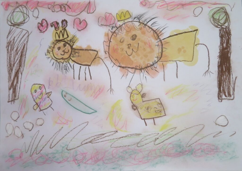 𠮷田 柚菜（本荘保育園年長）
「ジオジオのかんむり」