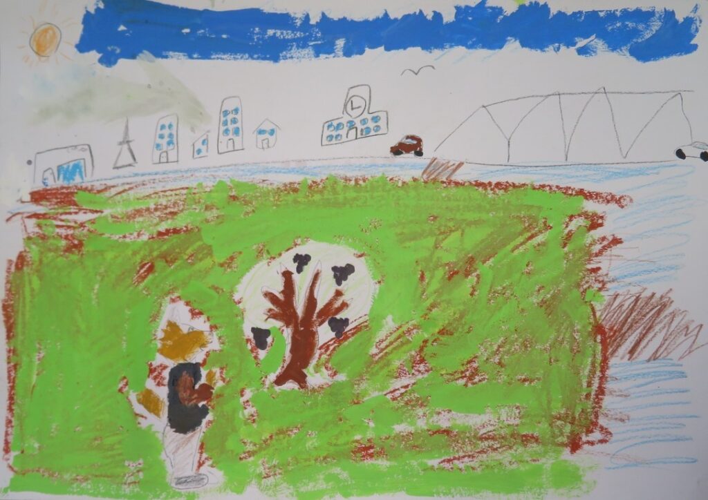 土方 葵生（新山小学校２年）「キツネとぶどう」