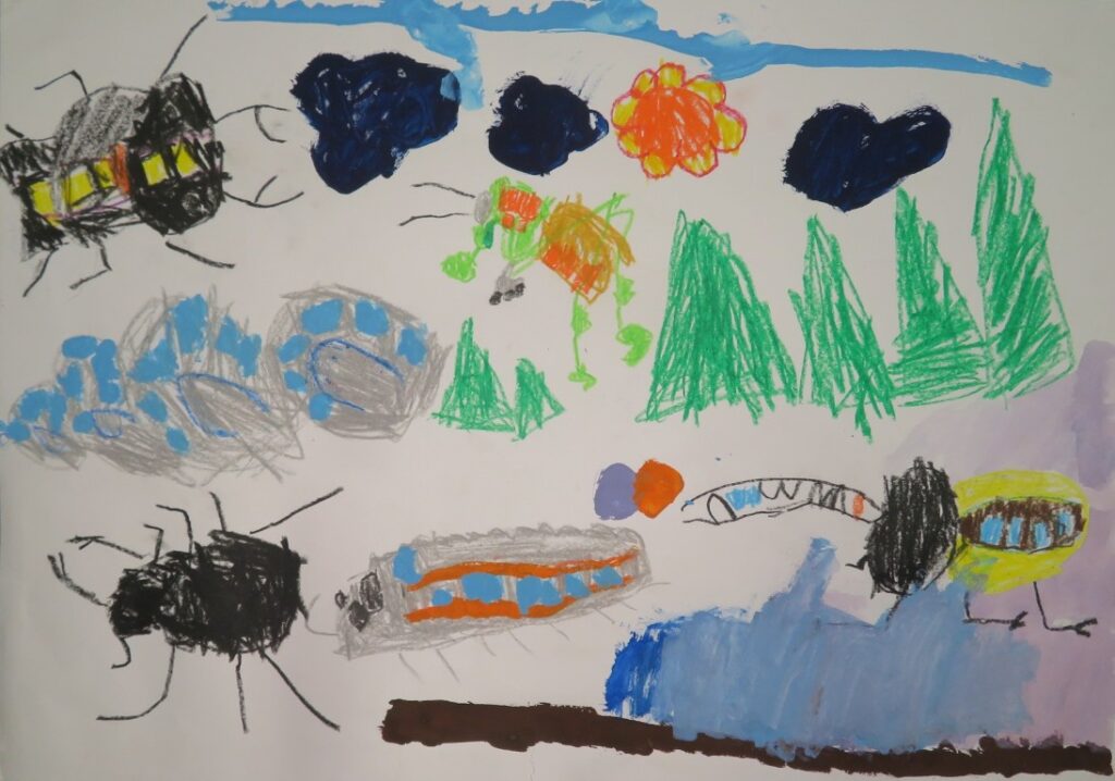 古仲 琉真（船越こども園年長）「昆虫電車」