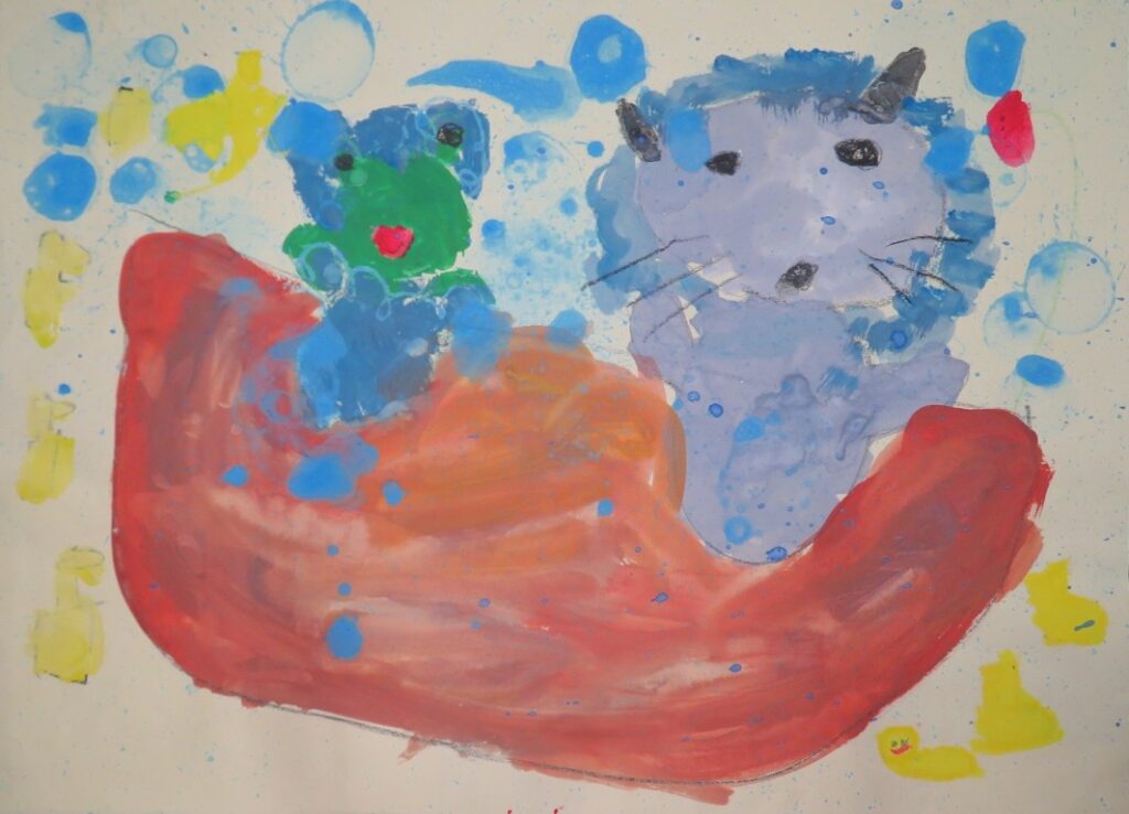 豊嶋 夏悠（石脇西保育園年長）「バムとケロのにちようび」