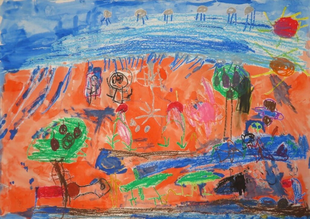 鈴木 大翔（鶴舞小学校１年）「むしたちのうんどうかい」