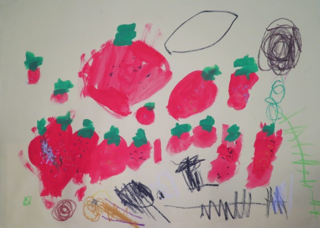 佐林 羽依（石脇西保育園年少）「いちご」