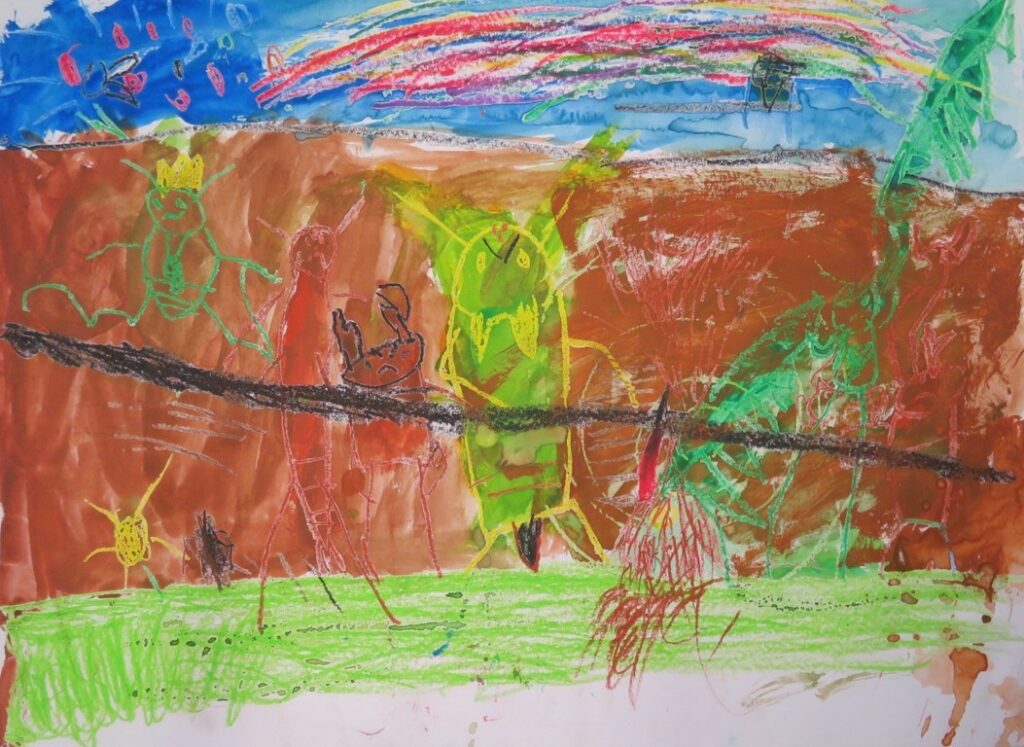 柴田 悟徳（鶴舞小学校１年）「むしたちのうんどうかい」