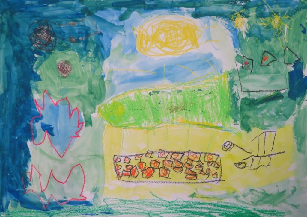 髙橋 歩夢（鶴舞小学校１年）「むしたちのうんどうかい」