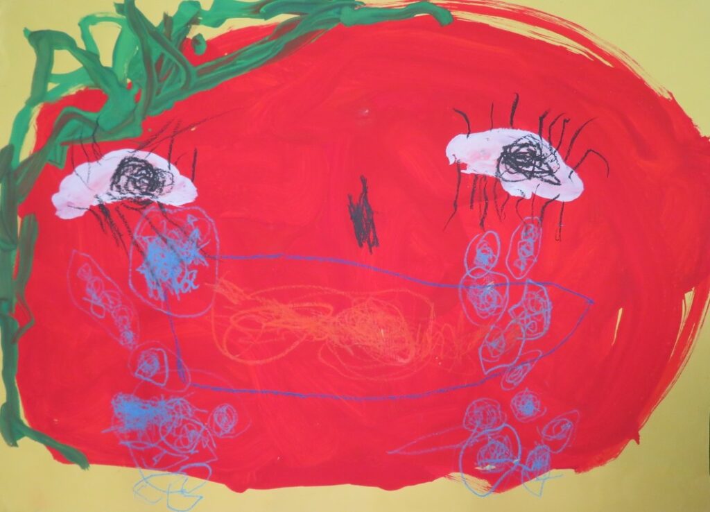 斉藤 想空（ひかり保育園年少）「トマトさん」