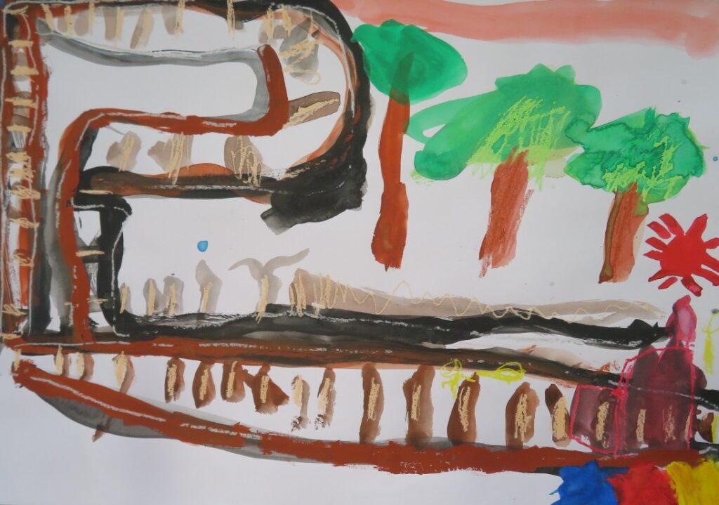 菅原 岳（子吉保育園年長）「せんろはつづく　まだつづく」