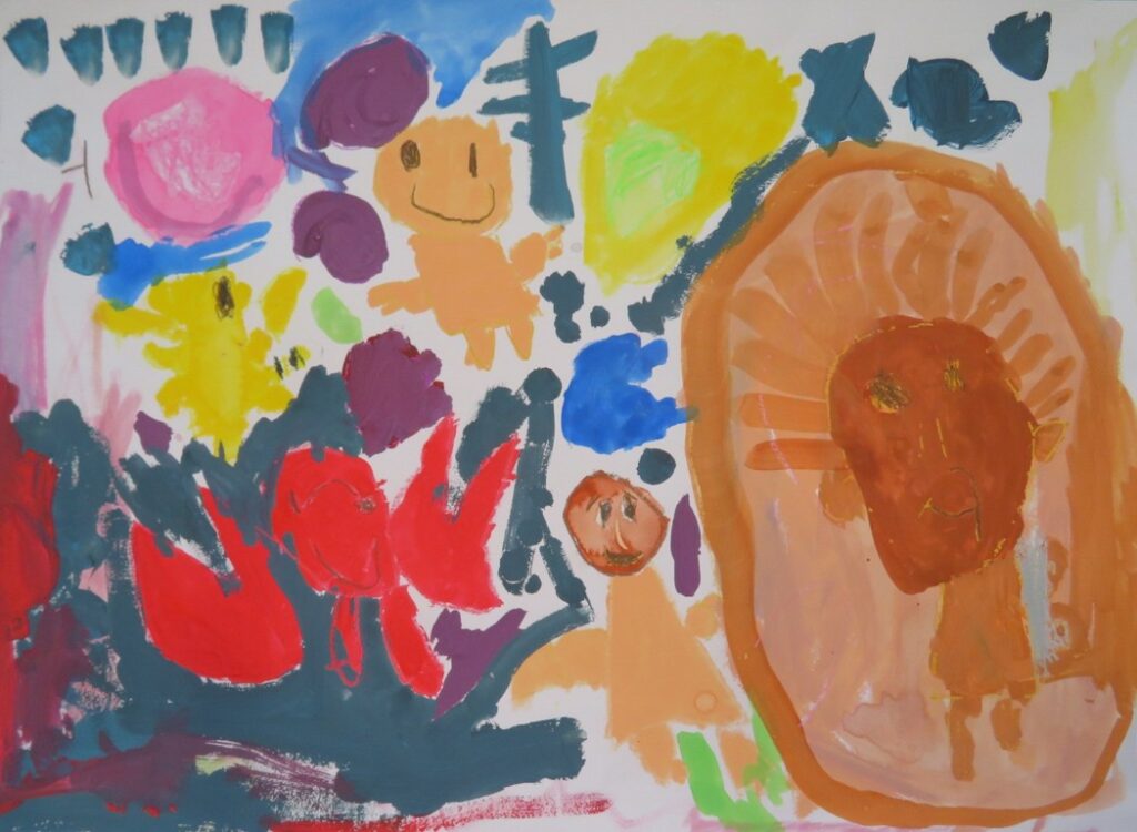 田口 花笑（子吉保育園年長）「猿蟹合戦」