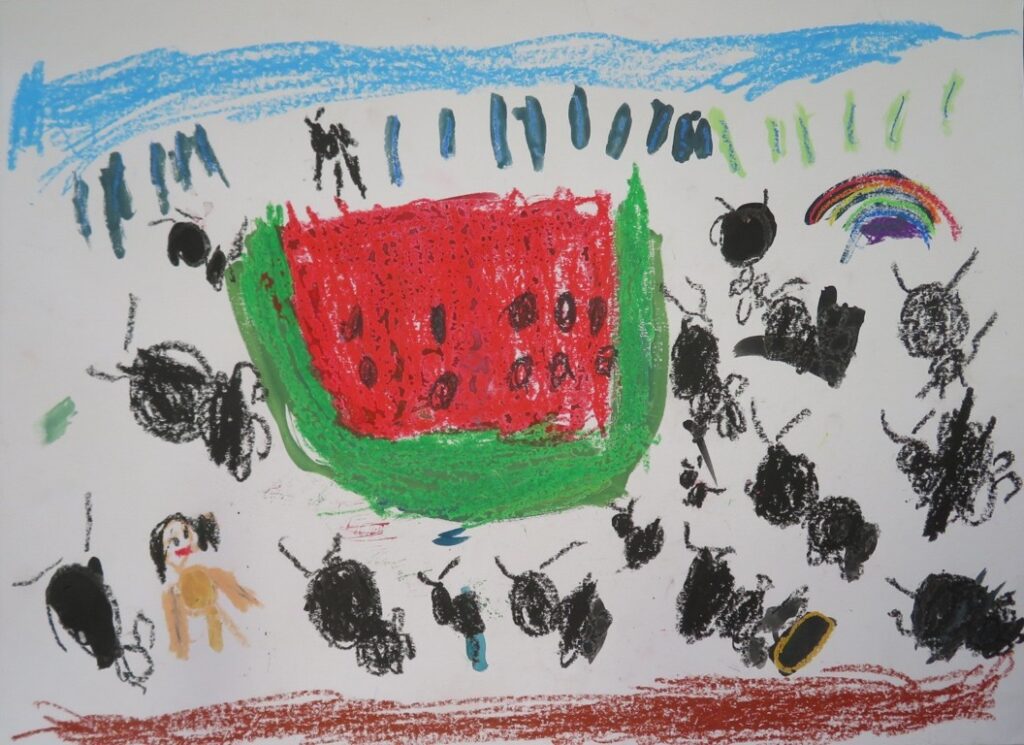 小松 菖（小友小学校１年）「ありとすいか」
