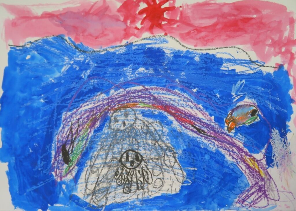 石井 芙佳（岩谷小学校１年）「にじいろのさかな　うみのそこのぼうけん」