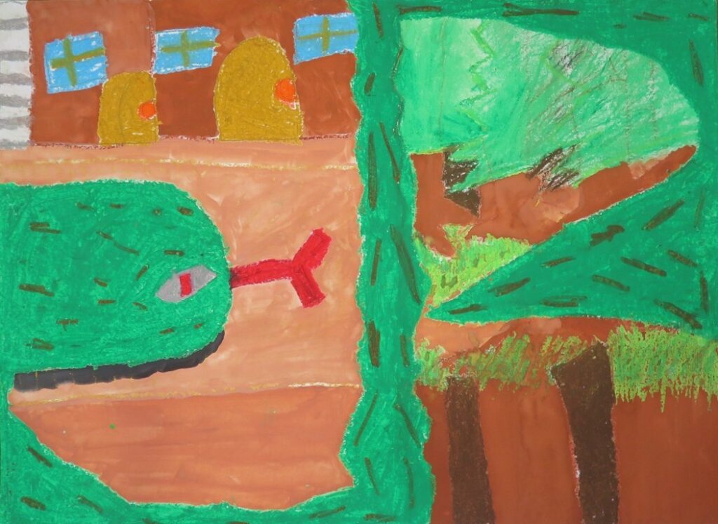 浅利 藍加（大内小学校３年）「ながいながいへびのはなし」