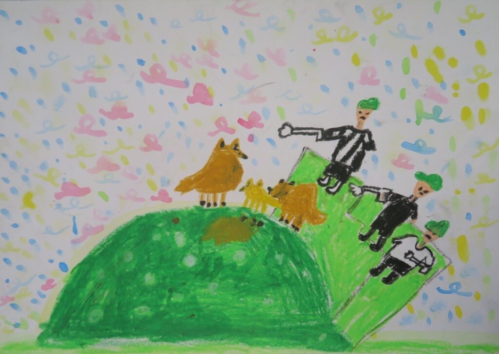 佐々木 彩音（平沢小学校２年）「チロヌップのきつね」