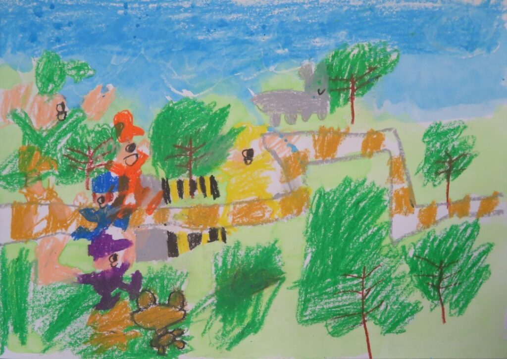 阿部 塁（平沢小学校１年）「せんろはつづく」