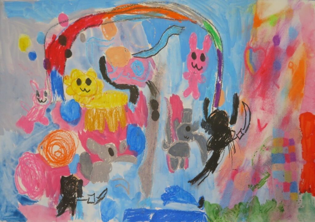 阿部 陽向（院内小学校２年）「エルマーとにじ」