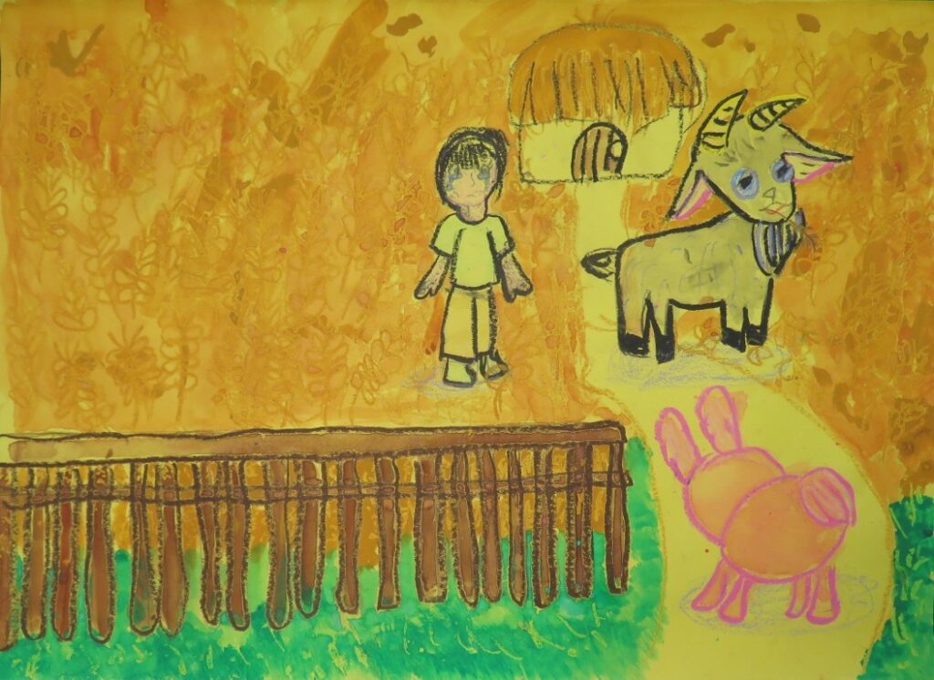 鳥井 いろは（金浦小学校３年）「ガラスめだまときんのつののヤギ」