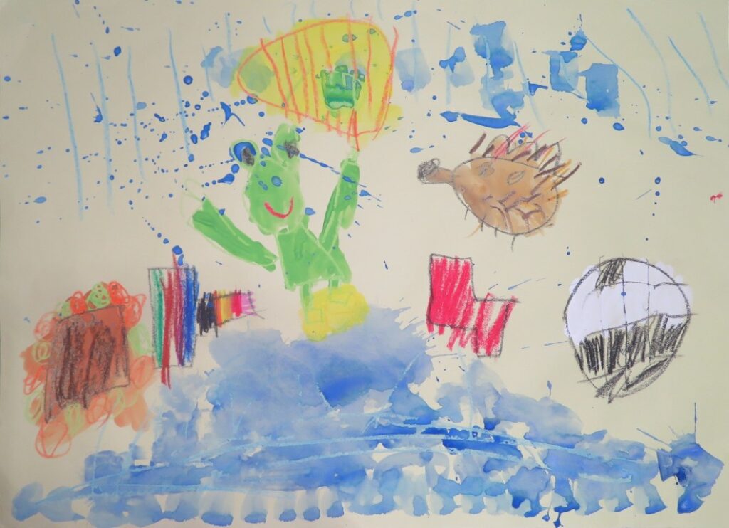 髙野 希怜（石脇西保育園年長）「バムとケロのにちようび」