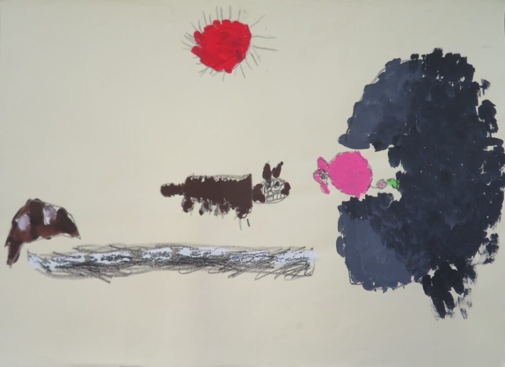 石垣 希望（小友保育園年長）「オオカミのひみつ」