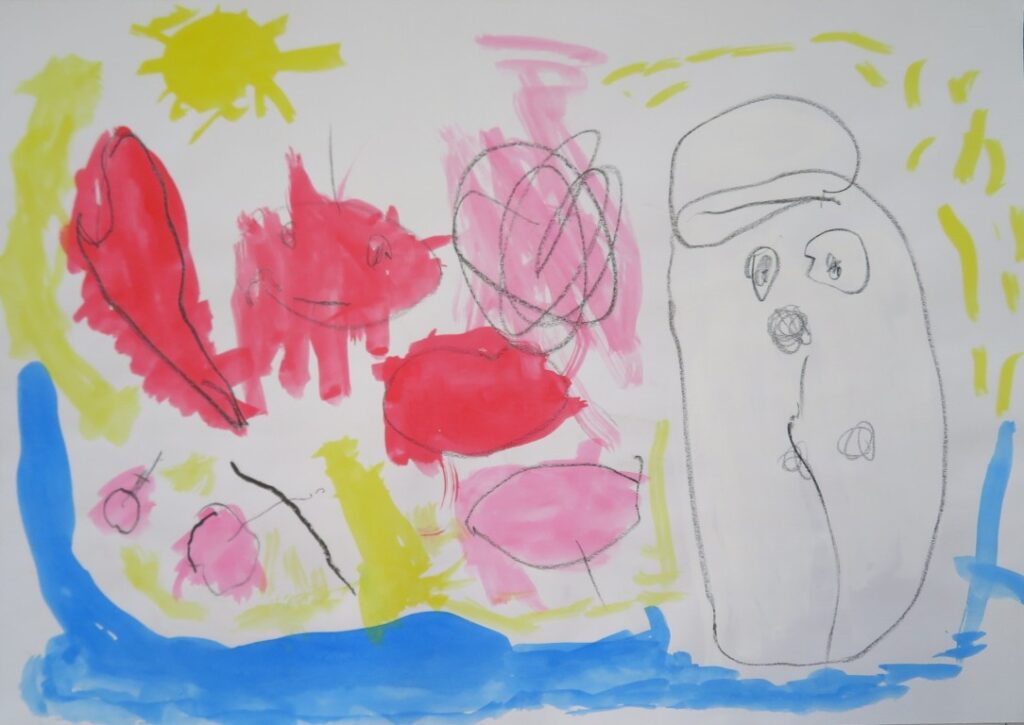 佐藤 成芽（小友保育園年中）「さるかにがっせん」