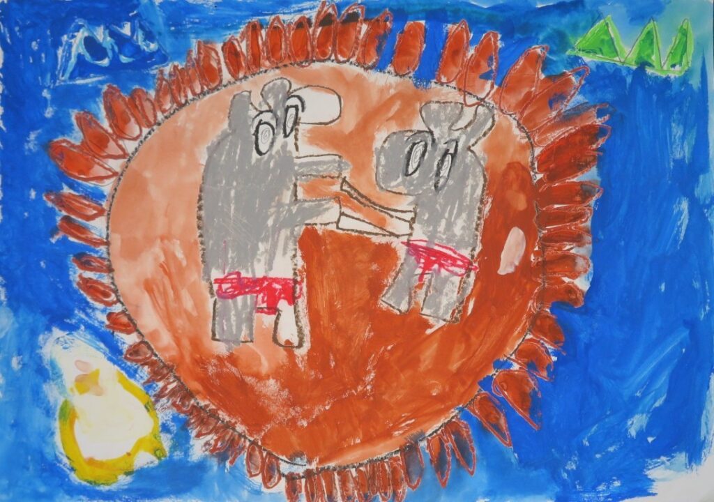 佐藤 岳（新山小学校１年）「ねずみのすもう」