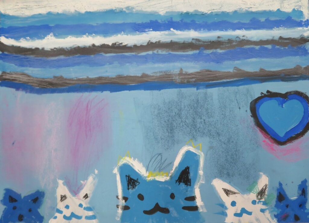 髙橋 杏（えみの森年長）「ねことさかなとなみぼうず」