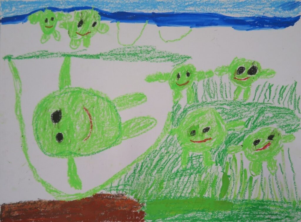 堀井 貴空（岩城小学校１年）「そらまめくんのベッド」