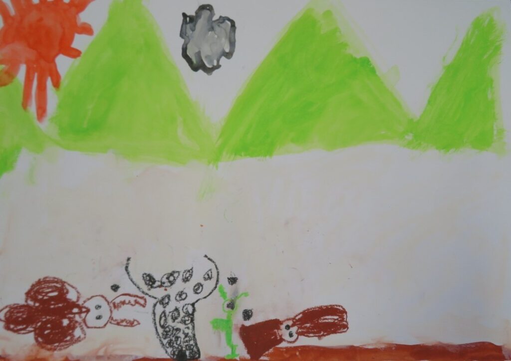 池田 耀汰（岩谷小学校１年）「むしたちのうんどうかい」