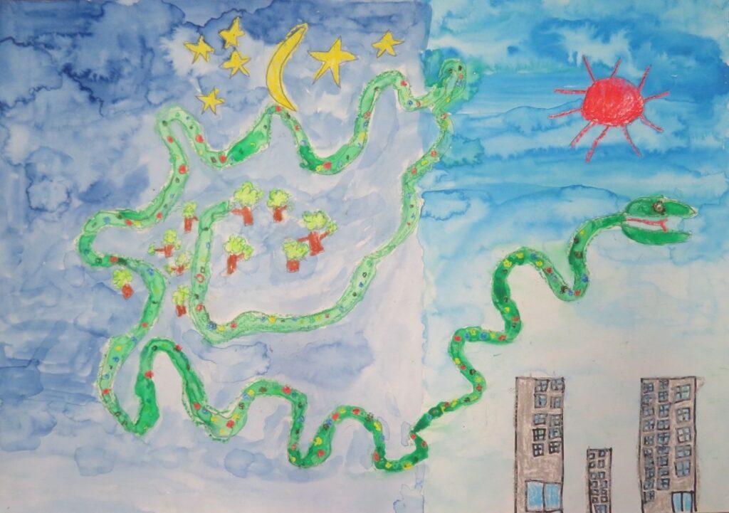 佐々木 翔（大内小学校３年）「ながいながいへびのはなし」