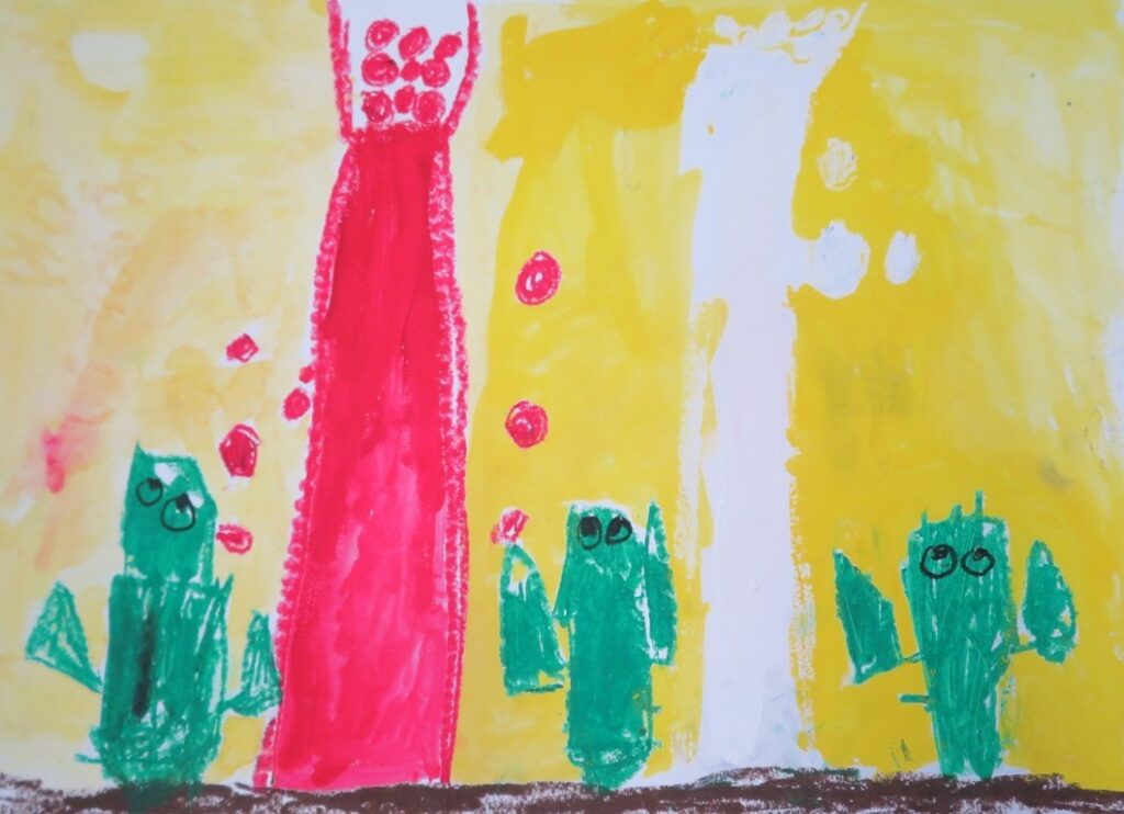 えんどう さく（大内小学校１年）「むしたちのうんどうかい」