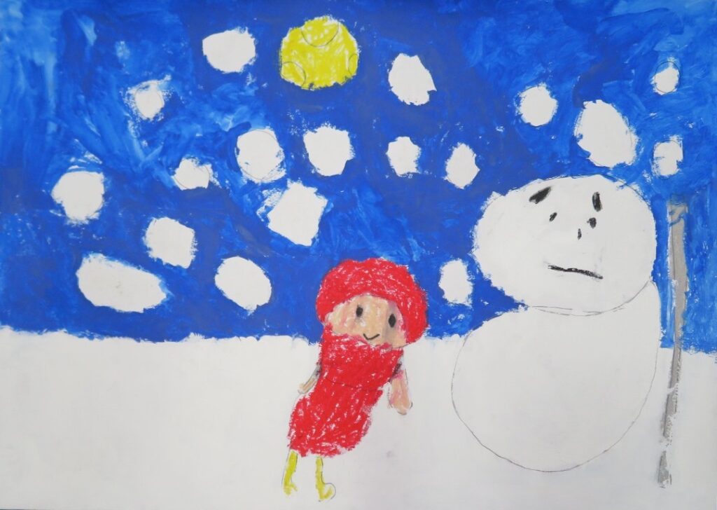 吉尾 羽織（東由利小学校１年）「さむがりやのゆきだるま」