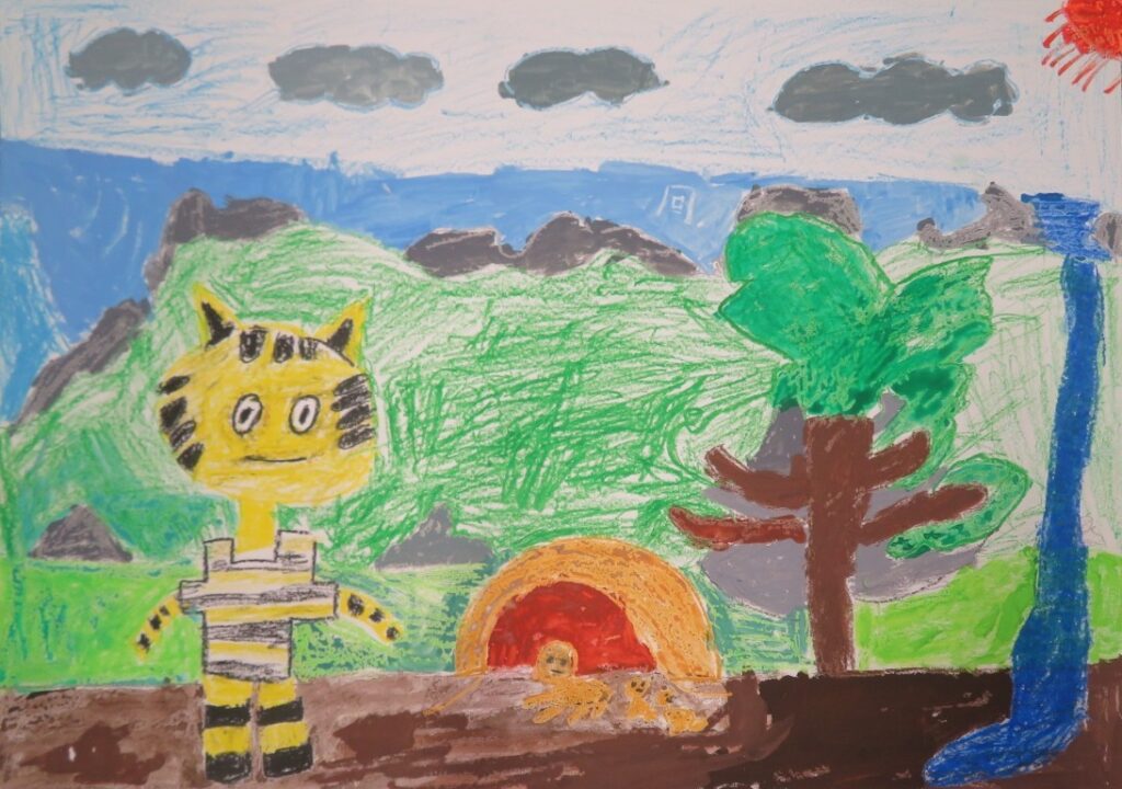 山崎 智清（象潟小学校３年）「とこやにいったライオン」