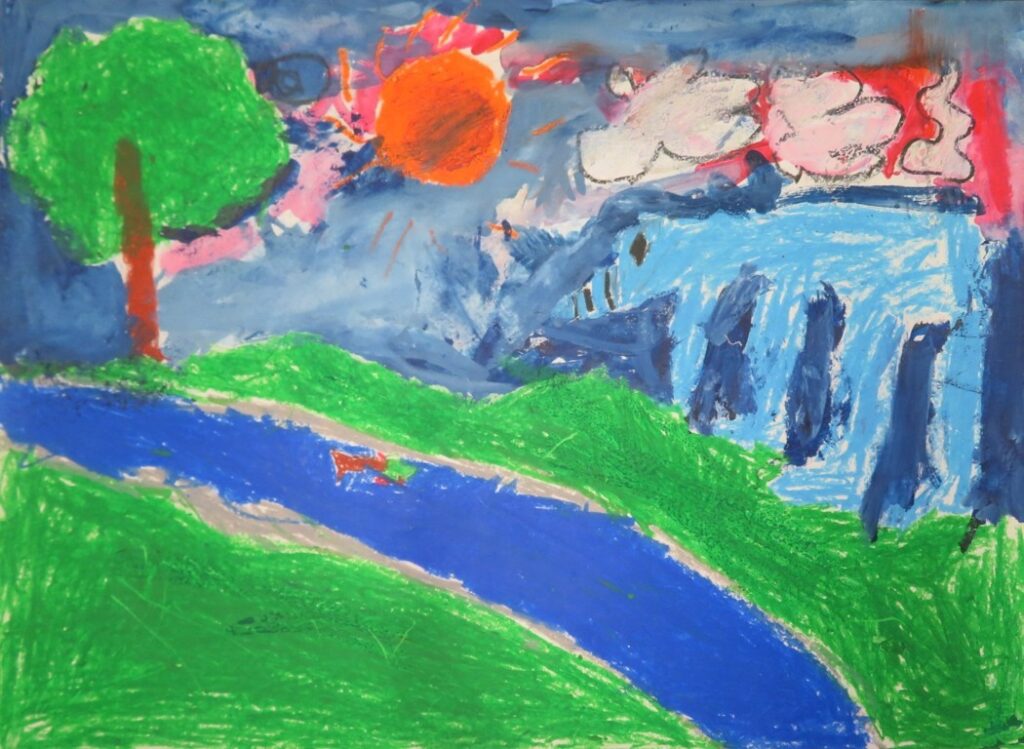 金子 拓生（象潟小学校１年）「みずいろのぞう」