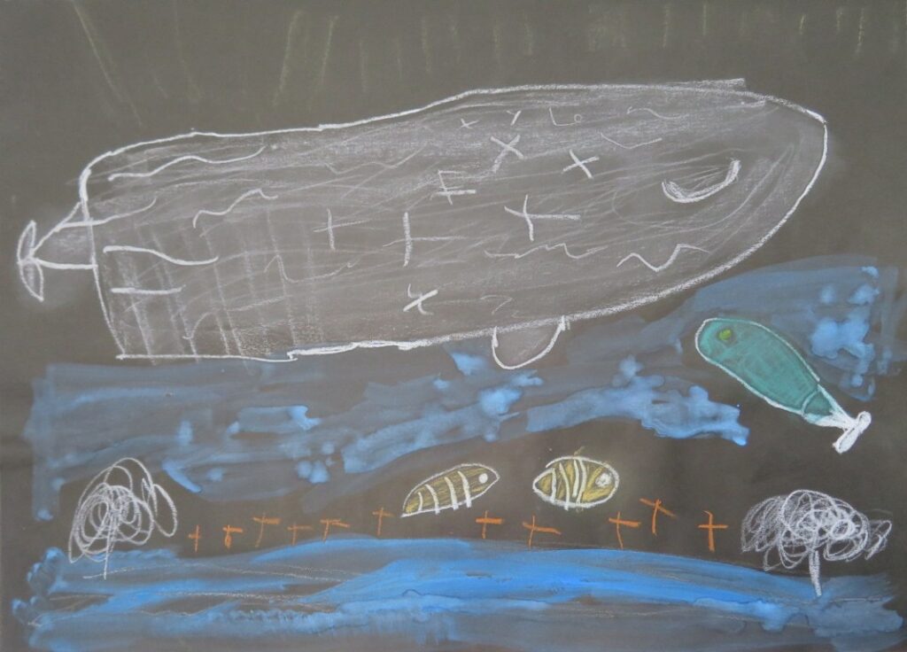 佐々木 柚芙（石脇西保育園年長）「クジラがしんだら」