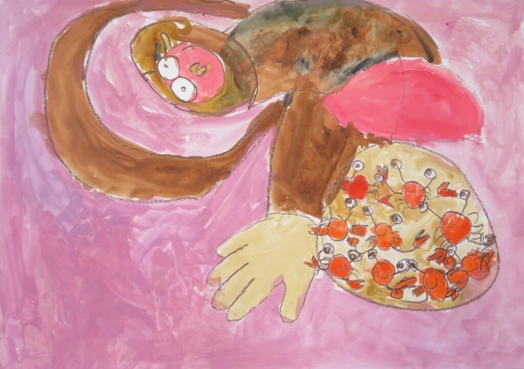 齋藤 帆乃香（石脇北保育園年長）「さるかにがっせん」