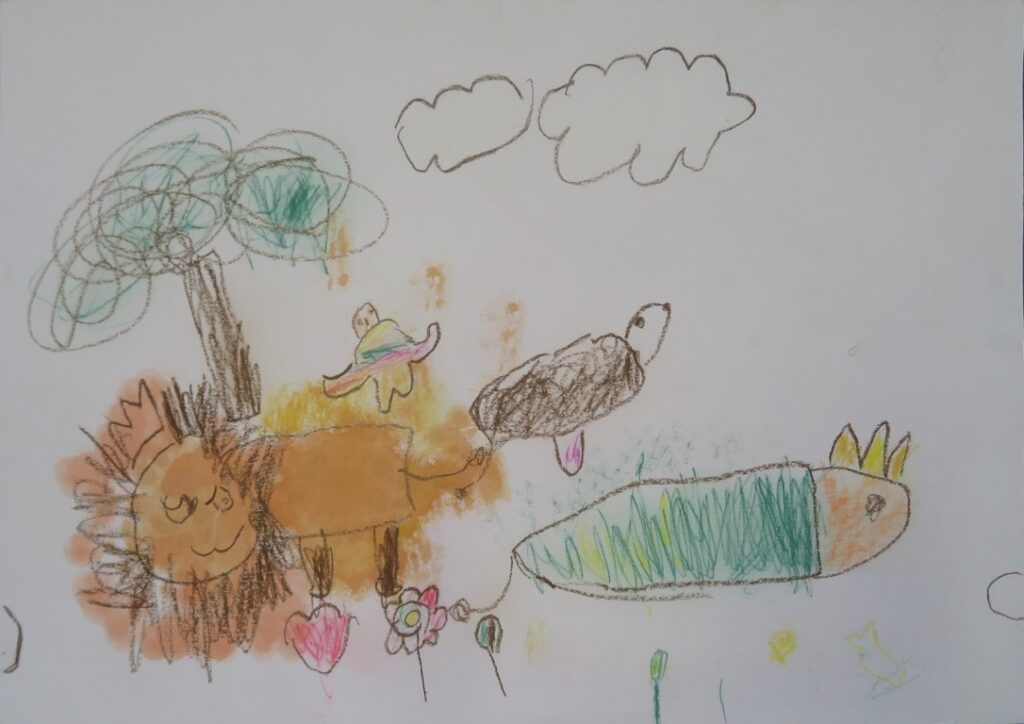 伊豆 翔空（本荘保育園年長）「ジオジオのかんむり」